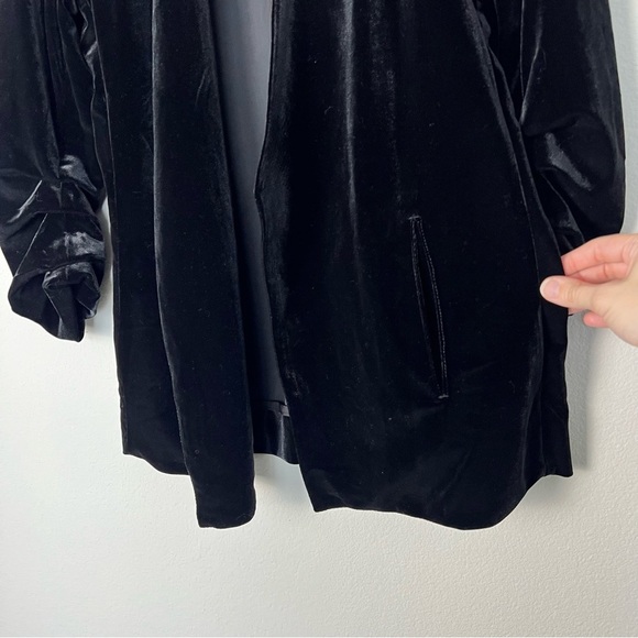 Bishop + Young Icon Blazer Black Velvet Ruched Sleeves Whimsigoth Dark Fem Small - Picture 5 of 9
